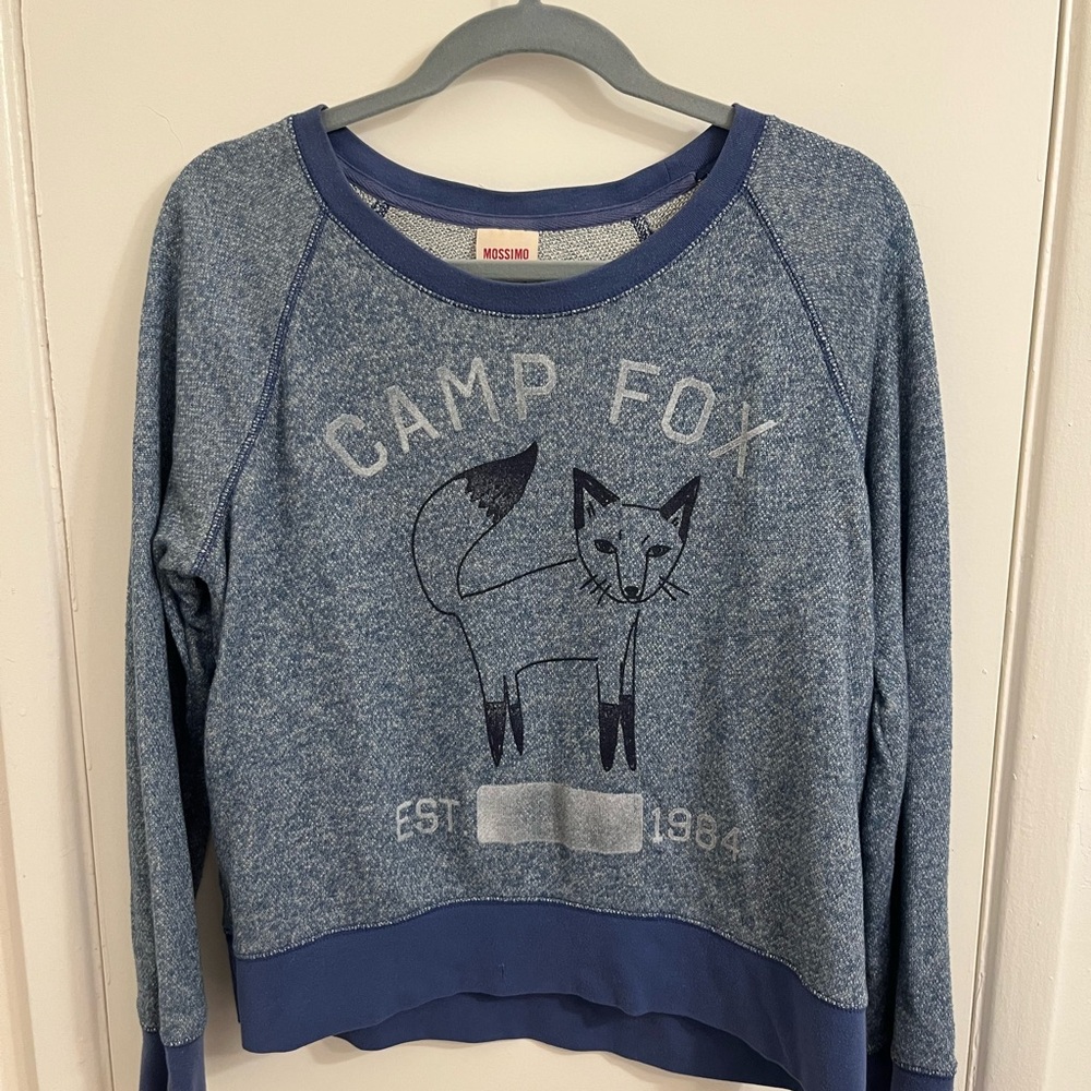 Mossimo Supply Co. Blue Camp Fox Sweatshirt